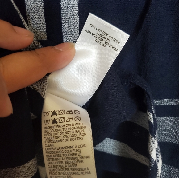 Lucky Brand Blue and White Plaid Button Down Shirt Women's Size Small Petite - Picture 3 of 12